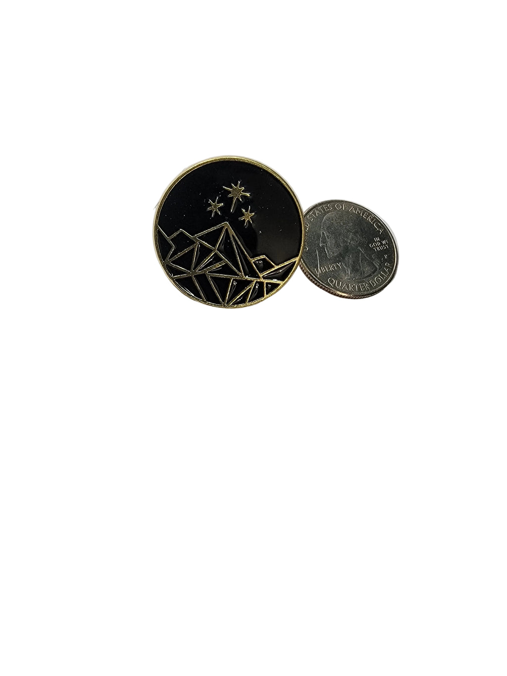 Remiel Mountain Enamel Pin- ACOTAR Inspired Night Court Pin- Black & Gold Fantasy Romance Accessory