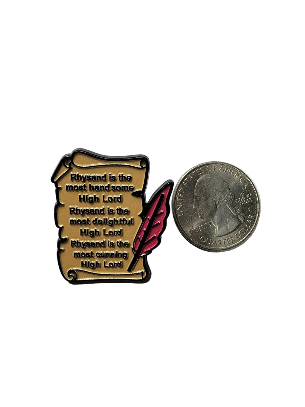 Rhysand High Lord Scroll Enamel Pin= ACOTAR Inspired Funny Fantasy Romance Pin- Night Court BookTok Accessory