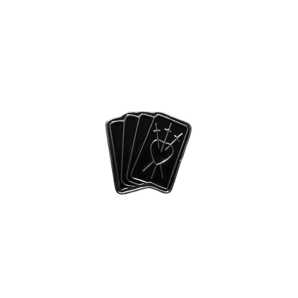 Black Tarot Card Enamel Pin- Goth Pin, Witchy Gift, Bookbag and Lapel Pin