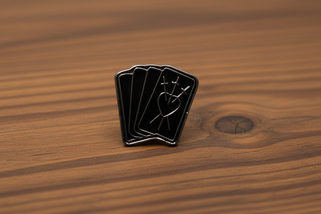 Black Tarot Card Enamel Pin- Goth Pin, Witchy Gift, Bookbag and Lapel Pin