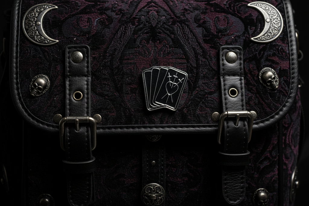 Black Tarot Card Enamel Pin- Goth Pin, Witchy Gift, Bookbag and Lapel Pin