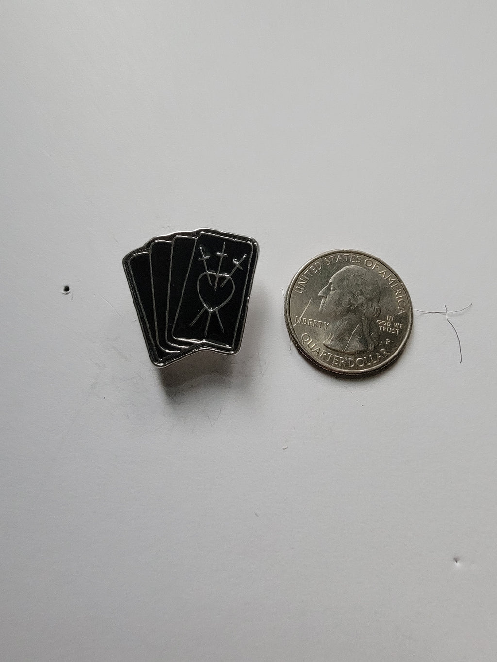 Black Tarot Card Enamel Pin- Goth Pin, Witchy Gift, Bookbag and Lapel Pin