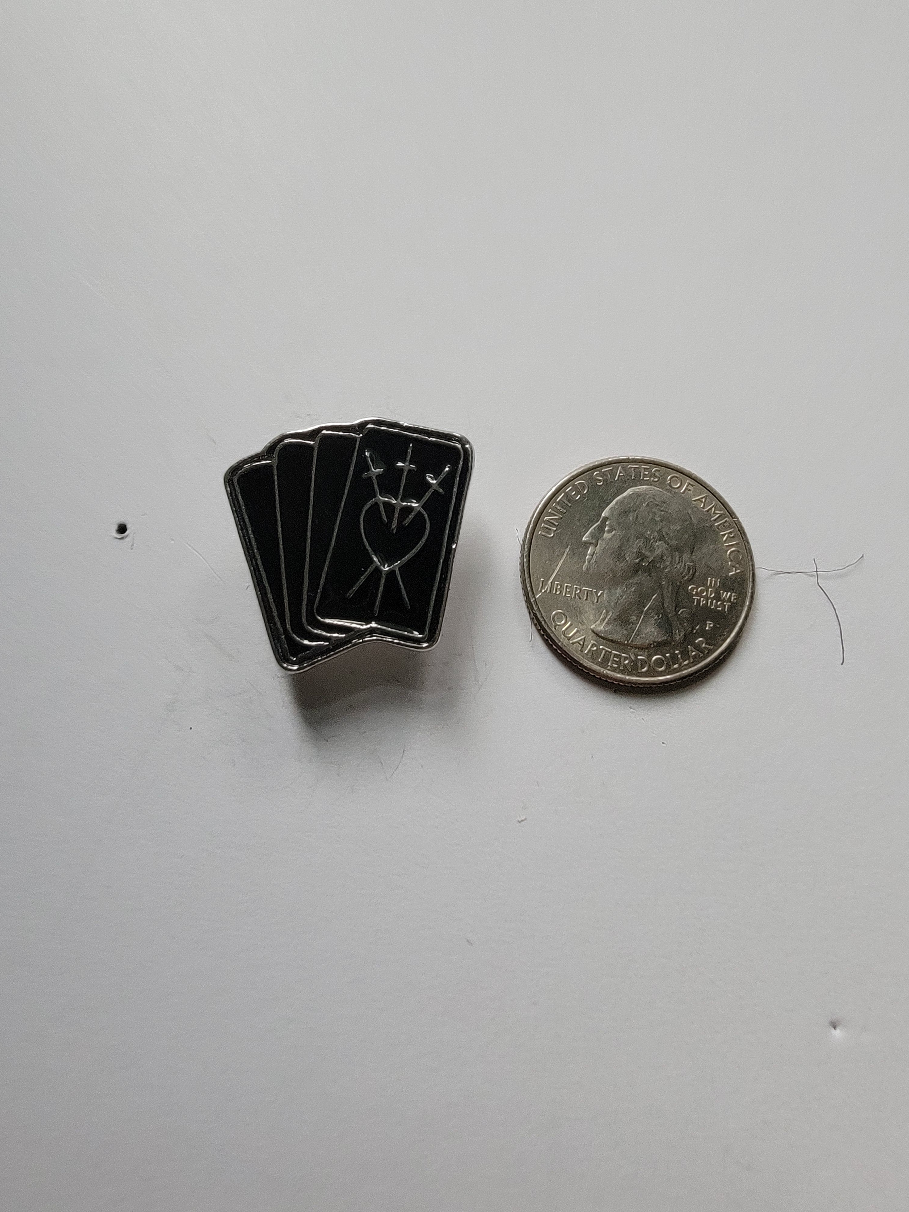 Black Tarot Card Enamel Pin- Goth Pin, Witchy Gift, Bookbag and Lapel Pin
