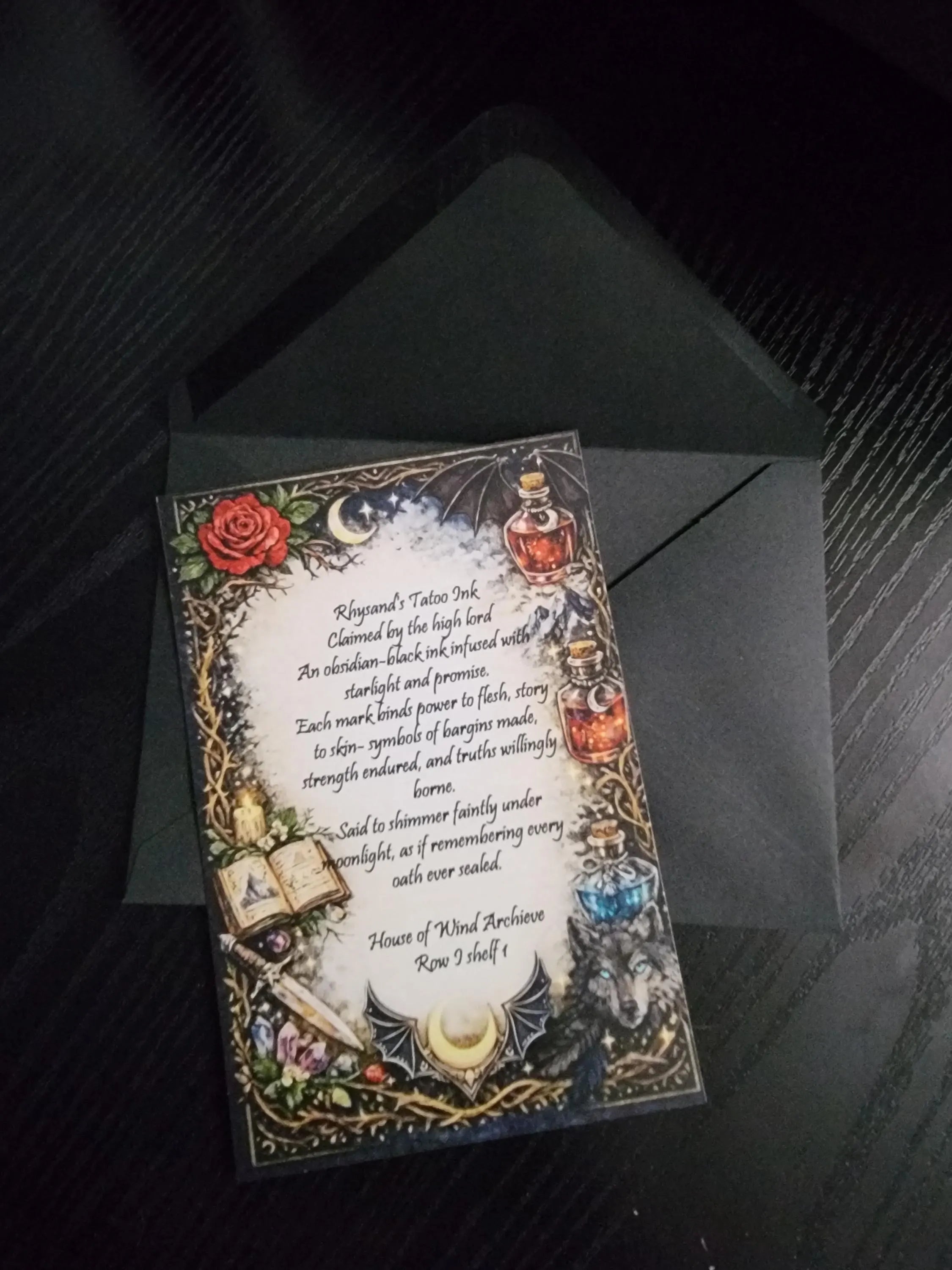 Night Court Potion Bottle – Bookish Decor with Lore Card