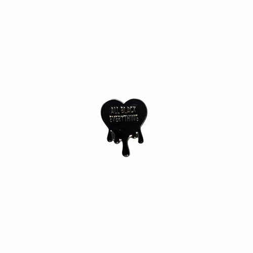 All Black everything Enamel Pin featuring  black heart design, goth gift for jackets and bags 