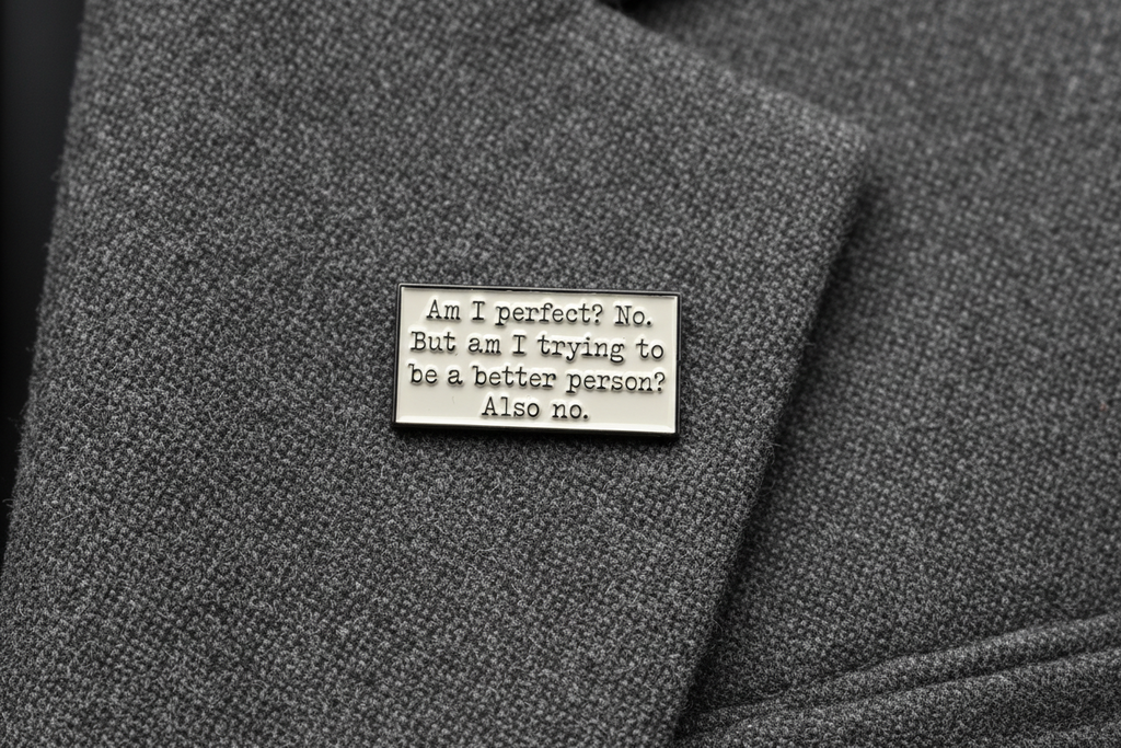 Am I Perfect? No. But Am I trying? Also no Enamel Pin - Funny Sarcastic Humor Pin, Snarky Lapel Pin, Coworker Gift