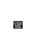 Small black book with white text on a light white background