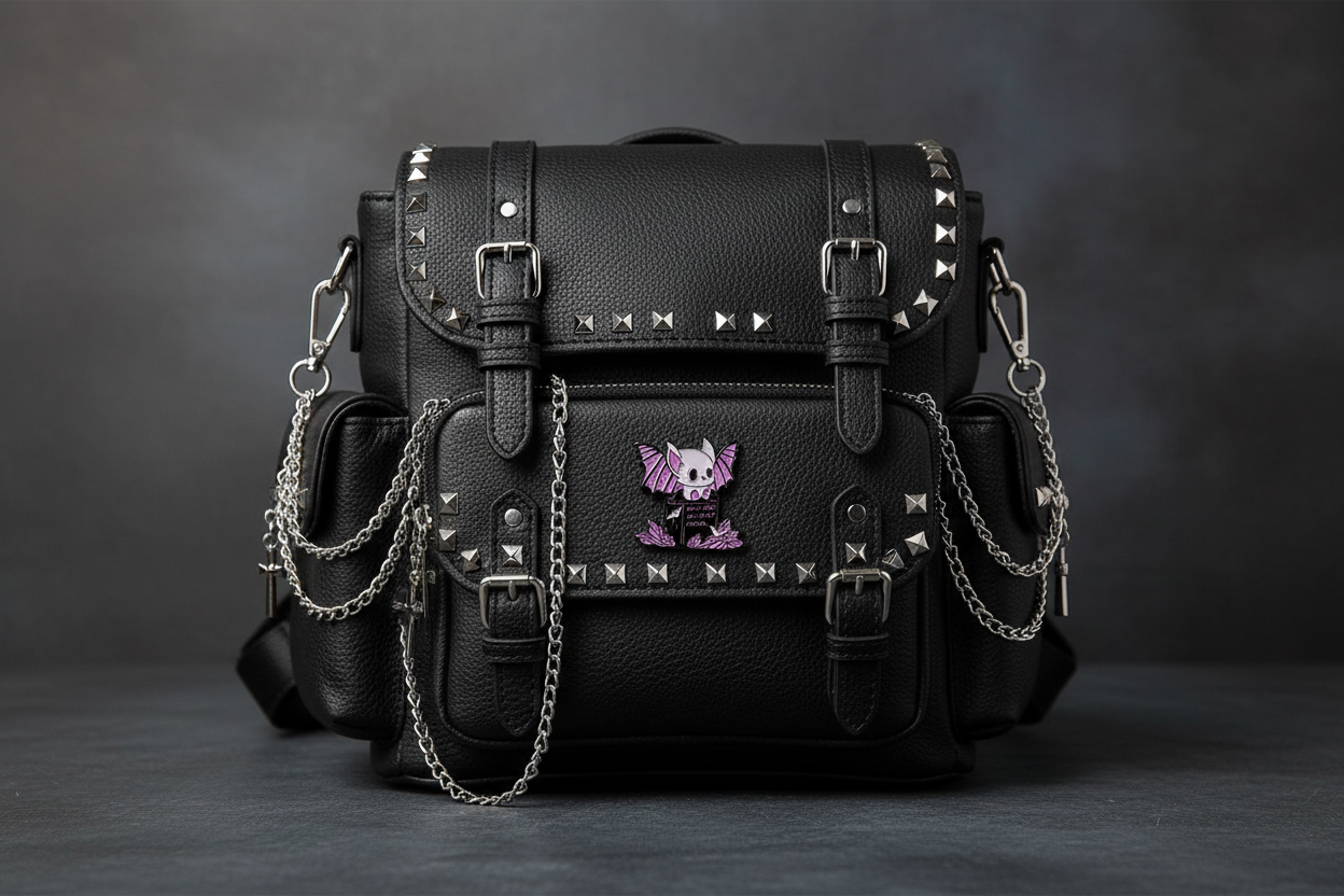 Bats are my spirit animal enamel pin on backpack witchy accessory for customizing bags and school gear