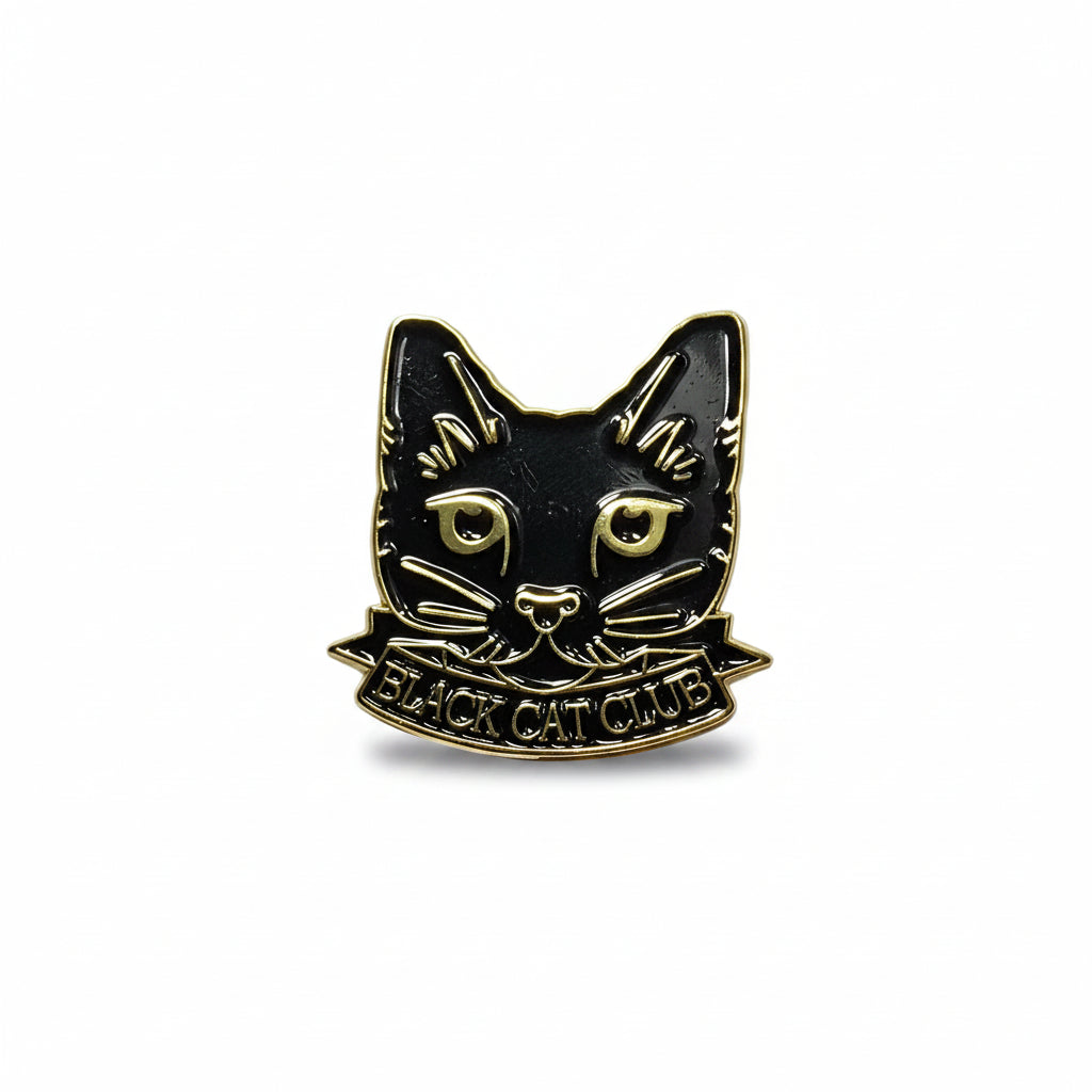 Black Cat Club Enamel Pin witchy gift for jackets and bags 