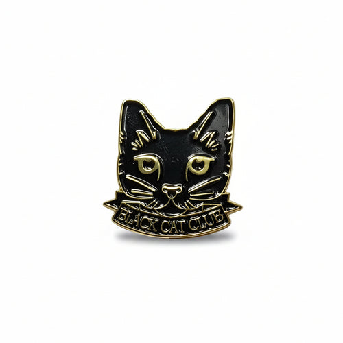 Black Cat Club Enamel Pin witchy gift for jackets and bags 