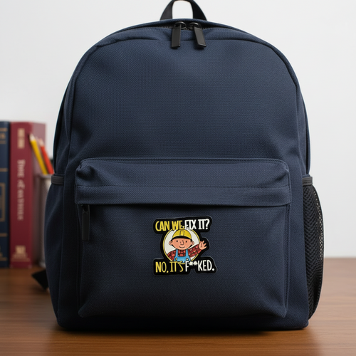 Can we fix it enamel pin on backpack funny accessory for customizing bags and school gear