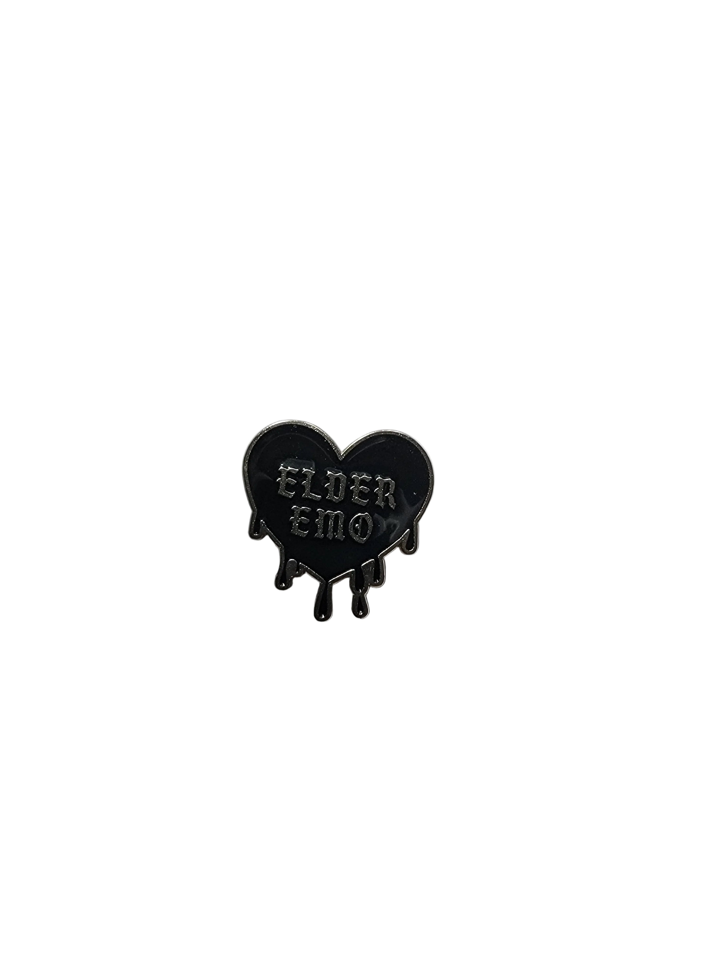 Elder Emo Enamel Pin featuring Heart design, goth girl gift for jackets and bags 