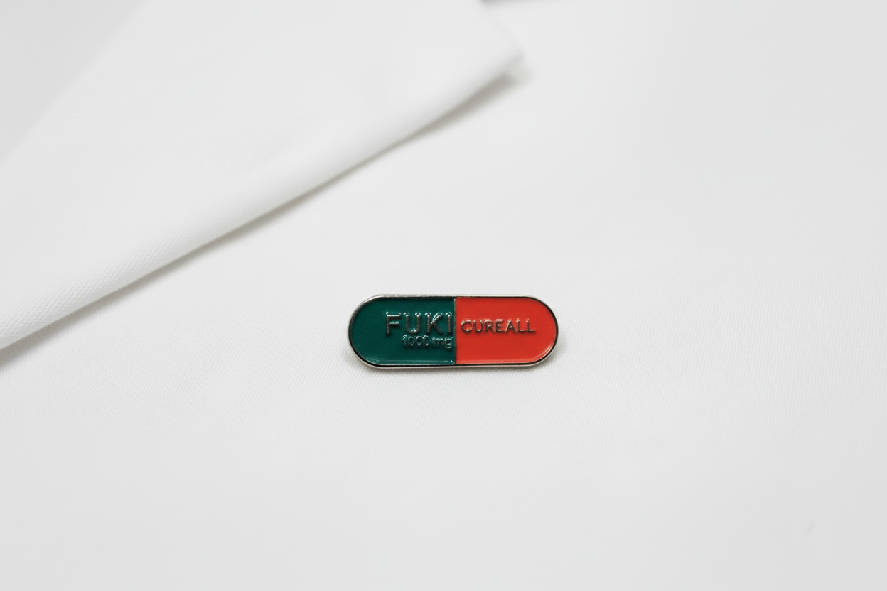 Fukitol Pill Enamel Pin – Funny Meme Pin Pharmaceutical Gift, Lapel Backpack Pin