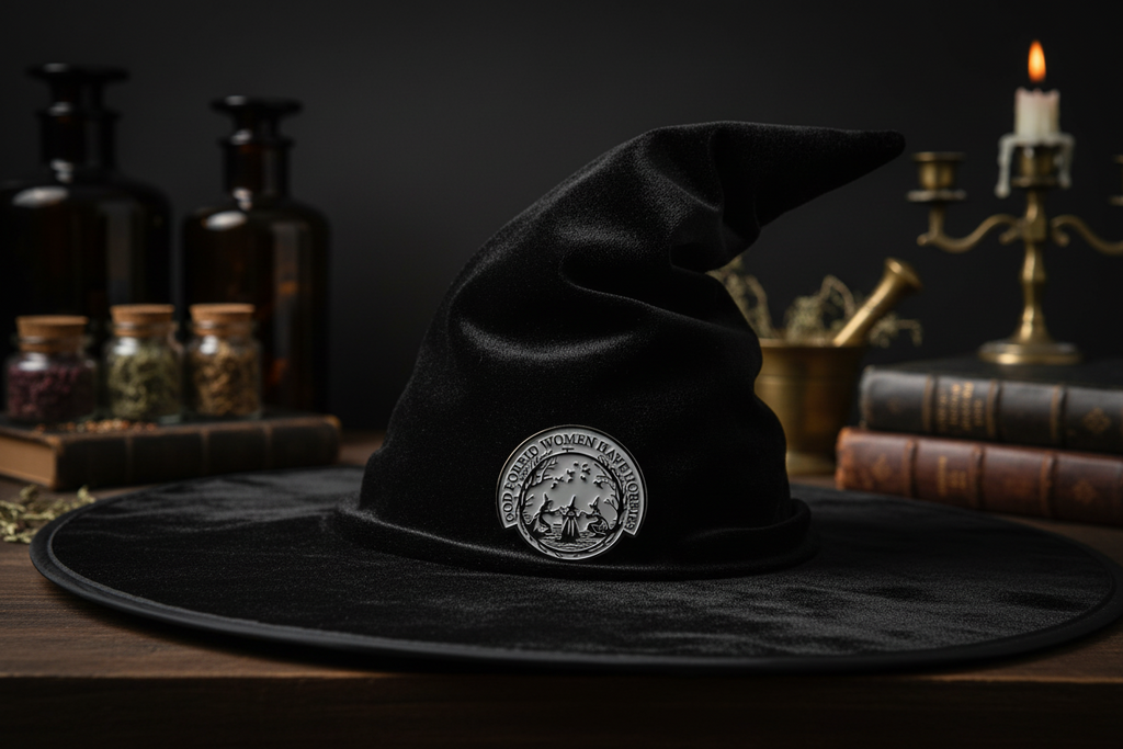 God forbid women have hobbies worn on witch hat Halloween brooch for casual outfits and street wear
