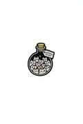 Happiness Potion Enamel Pin featuring cute cats in a bottle, witchy style gift for jackets and bags 