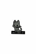 I'm No Scaredy Cat Enamel Pin featuring a cute gray cat, cat gift for jackets and bags 