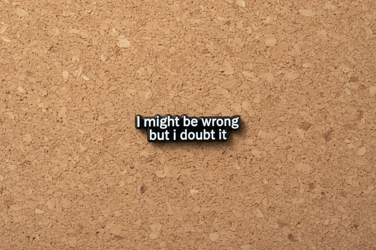 I might be Wrong...But I doubt it - Snarky Enamel Pin, Funny Coworker Gift, Bookbag and Lapel Pin