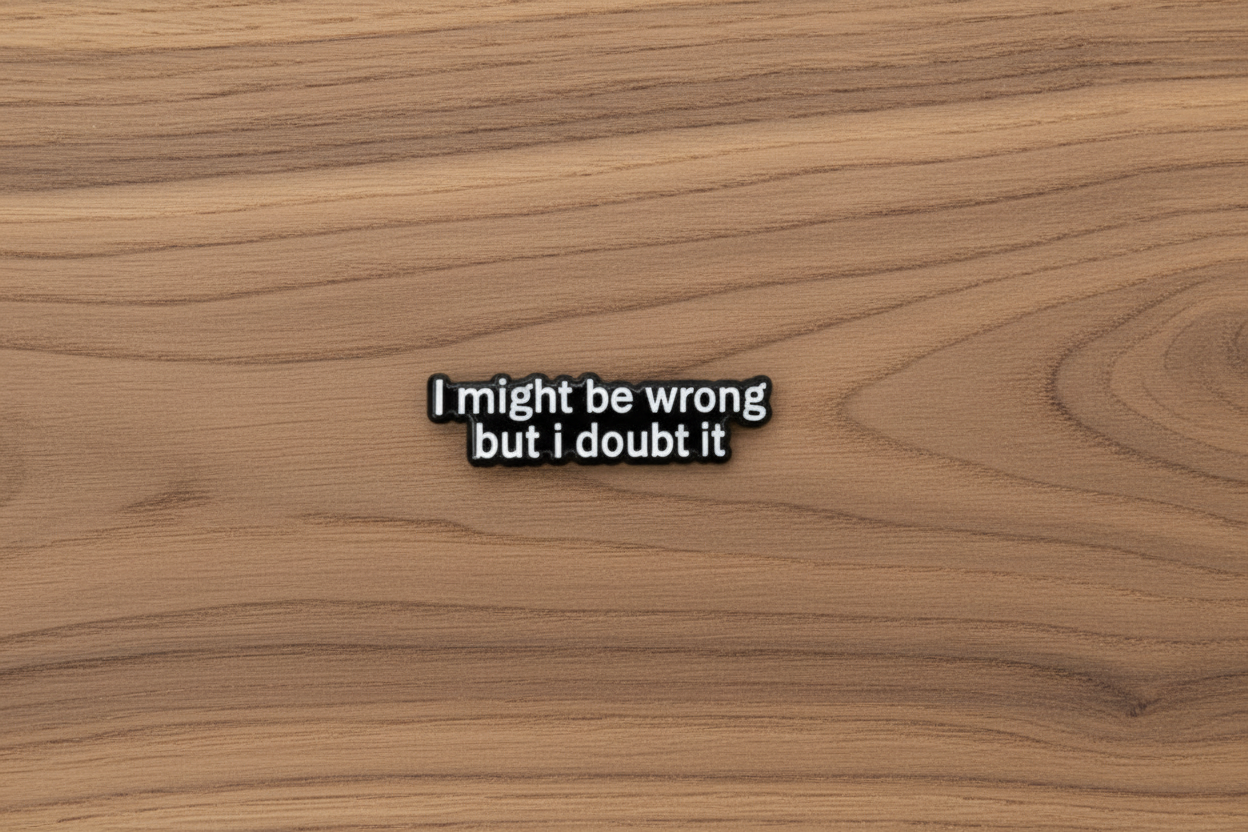I might be Wrong...But I doubt it - Snarky Enamel Pin, Funny Coworker Gift, Bookbag and Lapel Pin
