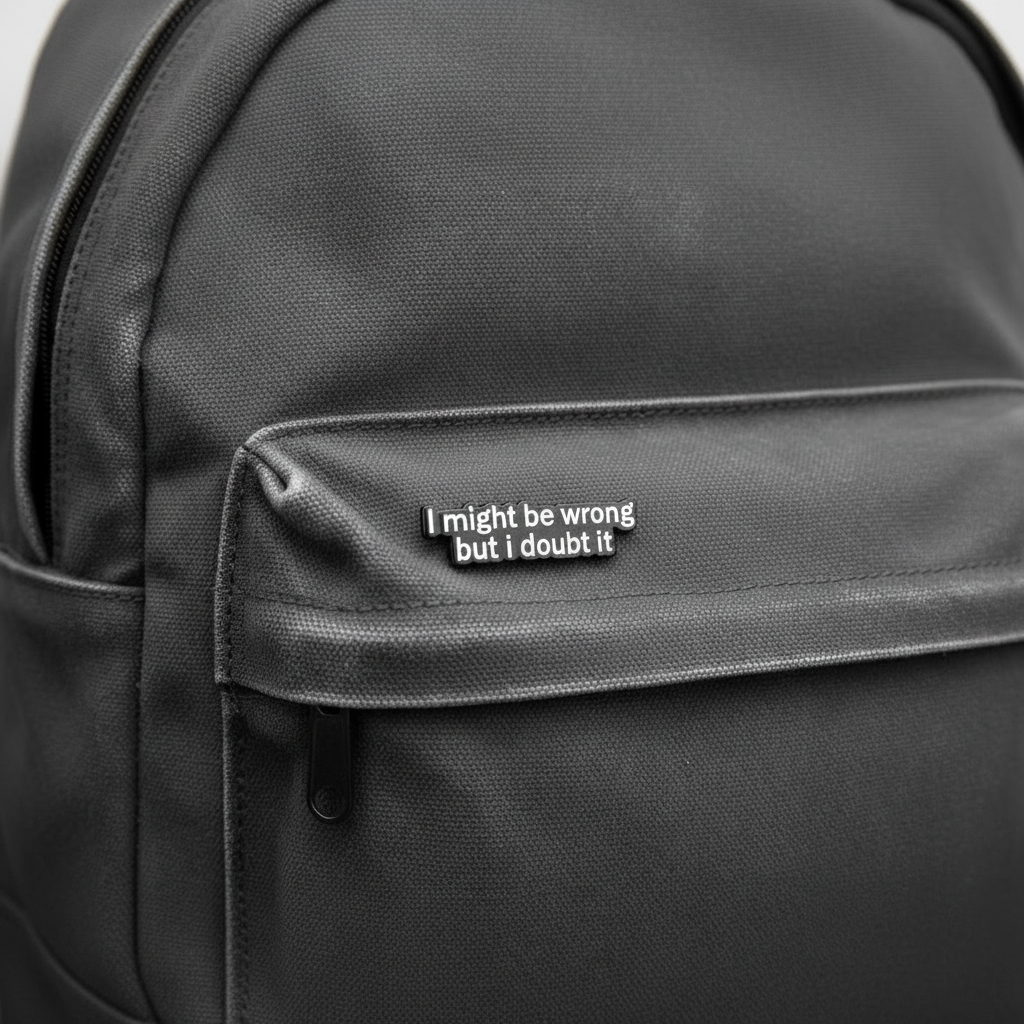 I might be wrong but I doubt it enamel pin on backpack funny accessory for customizing bags and school gear