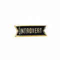 introvert enamel pin featuring badge design, funny gift for jackets and bags