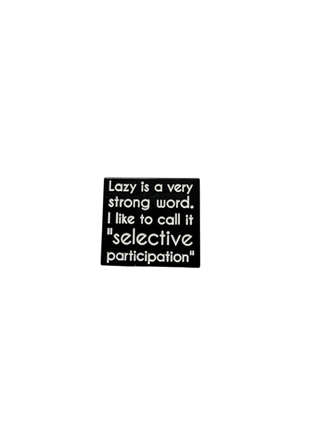 Black square with white text on a gray background