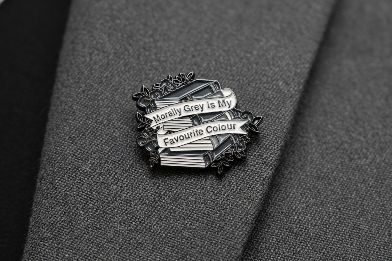 Three books stacked on a gray fabric background