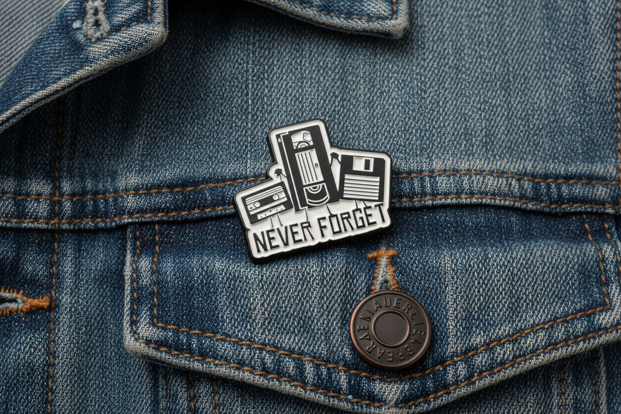 Never Forget Enamel Pin - Funny Meme Pin, Gen Z Gift, Lapel and Bookbag Pin