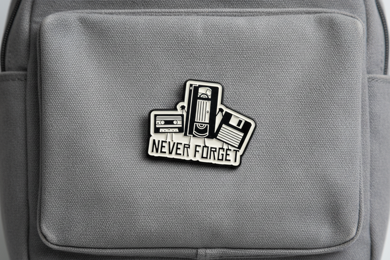 Never Forget Enamel Pin - Funny Meme Pin, Gen Z Gift, Lapel and Bookbag Pin