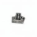 Never forget enamel pin featuring vhs, cassette tape and floppy disk design, retro gift for jackets and bags