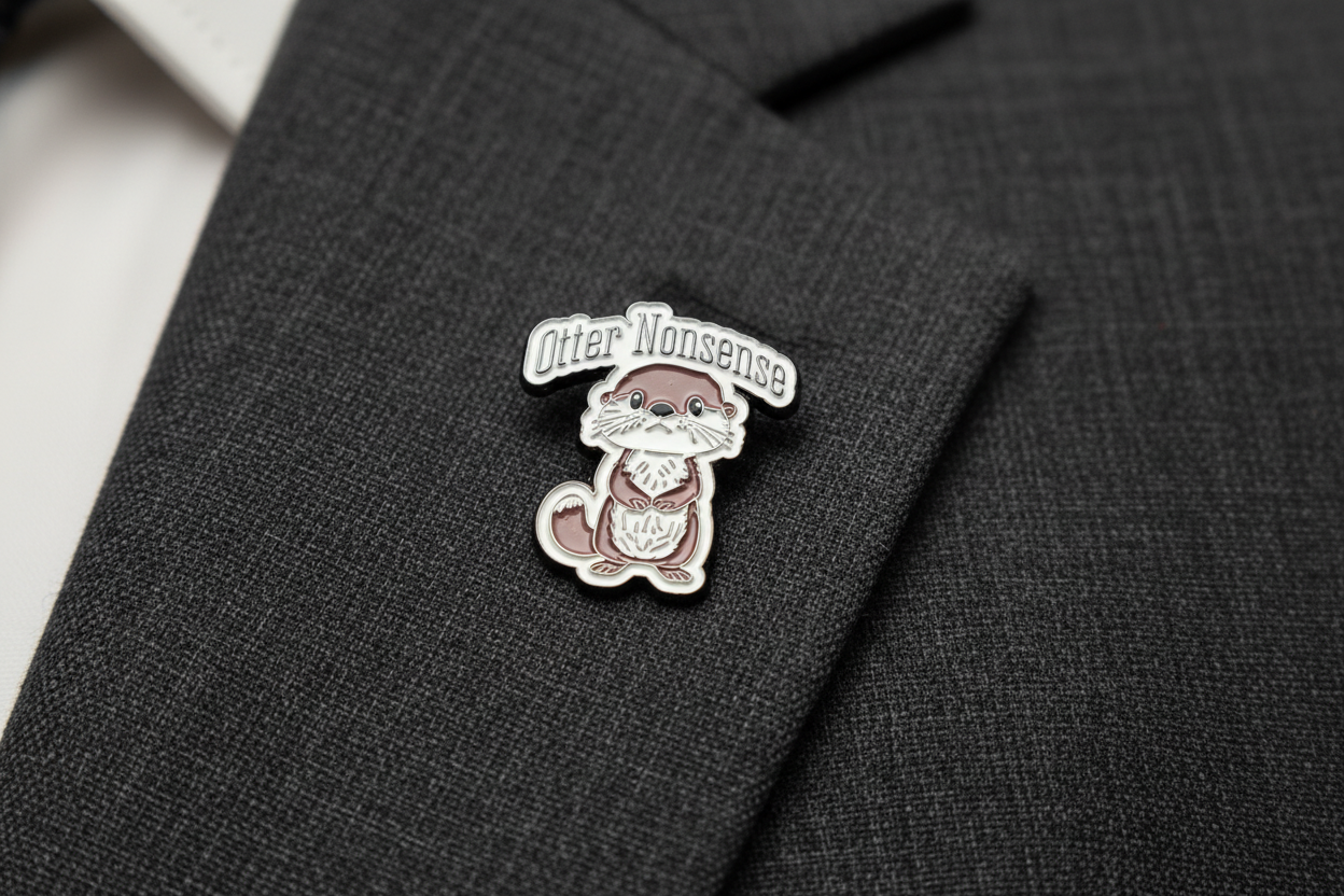 Otter Nonsense Enamel Pin- Cute Animal Pin, Otter Lover Gift, Bookbag and Lapel Pin