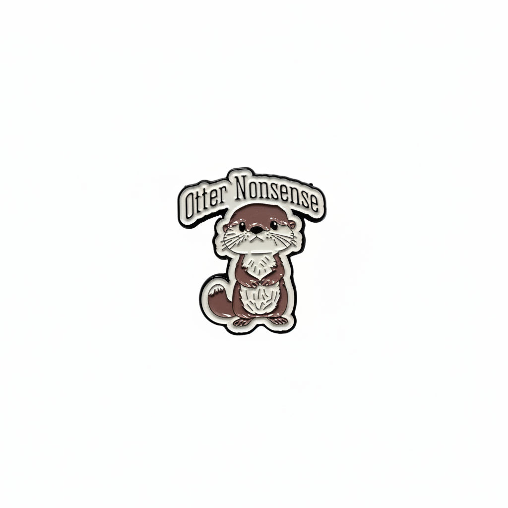 Otter nonsense enamel pin featuring cute otter design, animal lover gift for jackets and bags 
