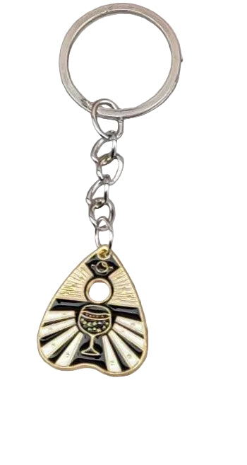Planchette Keychain – Witchy Gothic Charm, Tarot Inspired Designs, Ouija Style Key Ring, Mystical Gift for Book Lovers