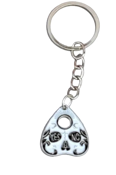 Planchette Keychain – Witchy Gothic Charm, Tarot Inspired Designs, Ouija Style Key Ring, Mystical Gift for Book Lovers