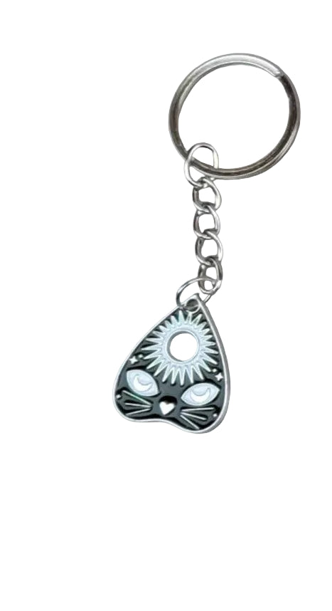 Planchette Keychain – Witchy Gothic Charm, Tarot Inspired Designs, Ouija Style Key Ring, Mystical Gift for Book Lovers