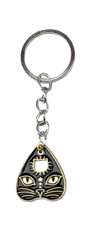 Planchette Keychain – Witchy Gothic Charm, Tarot Inspired Designs, Ouija Style Key Ring, Mystical Gift for Book Lovers