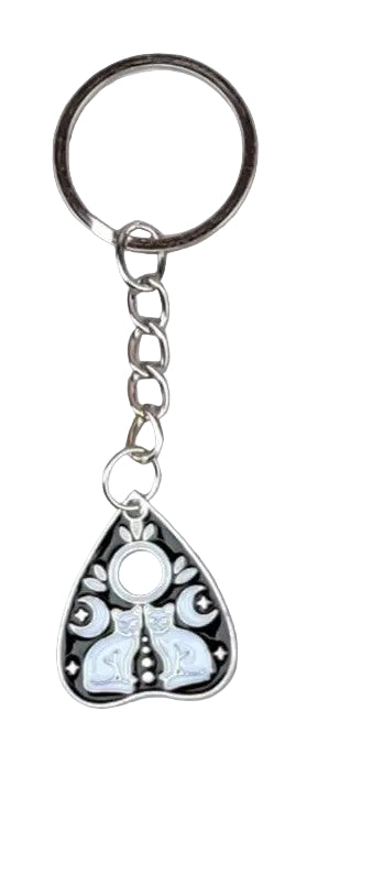 Planchette Keychain – Witchy Gothic Charm, Tarot Inspired Designs, Ouija Style Key Ring, Mystical Gift for Book Lovers