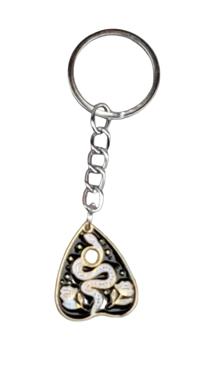 Planchette Keychain – Witchy Gothic Charm, Tarot Inspired Designs, Ouija Style Key Ring, Mystical Gift for Book Lovers
