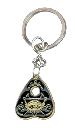 Planchette Keychain – Witchy Gothic Charm, Tarot Inspired Designs, Ouija Style Key Ring, Mystical Gift for Book Lovers