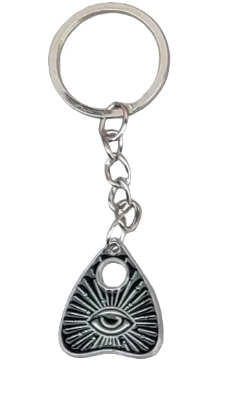 Planchette Keychain – Witchy Gothic Charm, Tarot Inspired Designs, Ouija Style Key Ring, Mystical Gift for Book Lovers