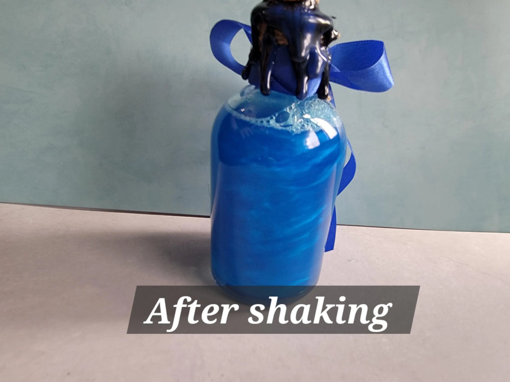 Swirling Blue Potion Bottle – Gothic Witch Decor – DND Display Prop – Fantasy LARP Accessory