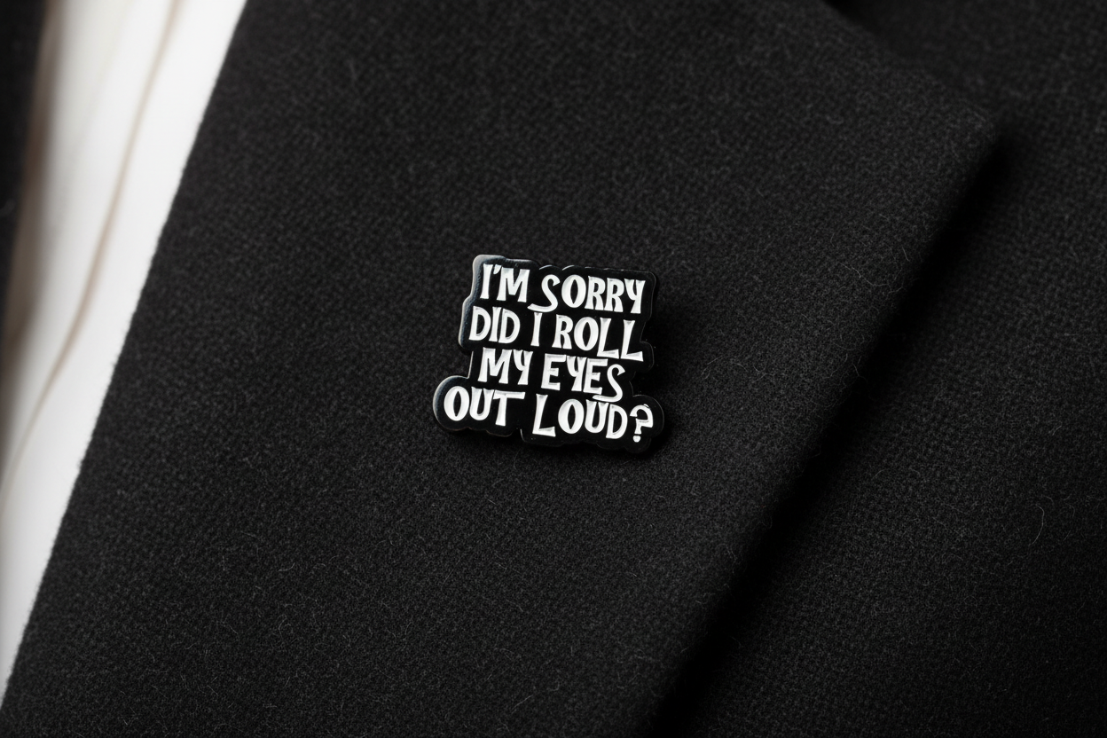 I'm Sorry Did I Roll My Eyes Out loud? Enamel Pin - Funny Meme Pin Teen Gift, Lapel Backpack Pin