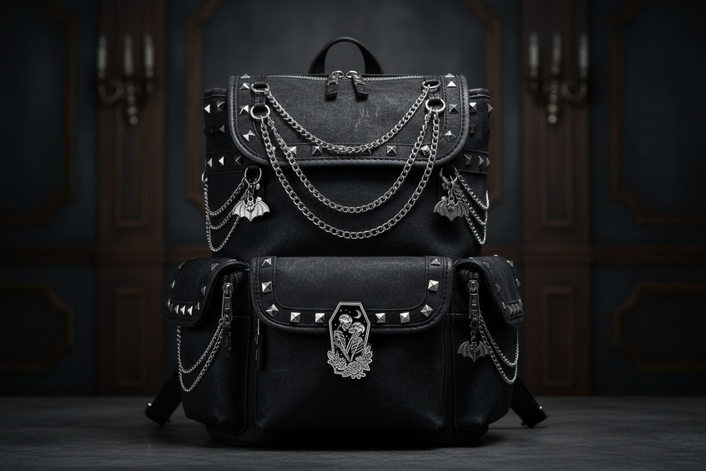 Skeleton lovers enamel pin on backpack alternative accessory for customizing bags and school gear