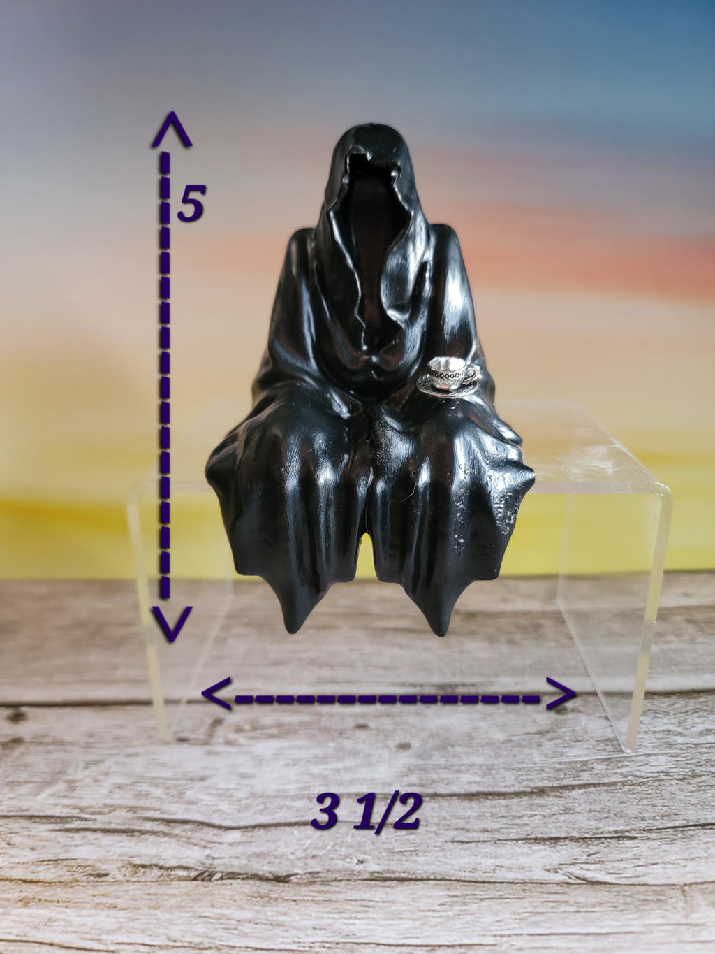 ACOTAR Inspired Suriel Shelf Sitter- Handmade Gothic Fantasy Decor with Tea Cup