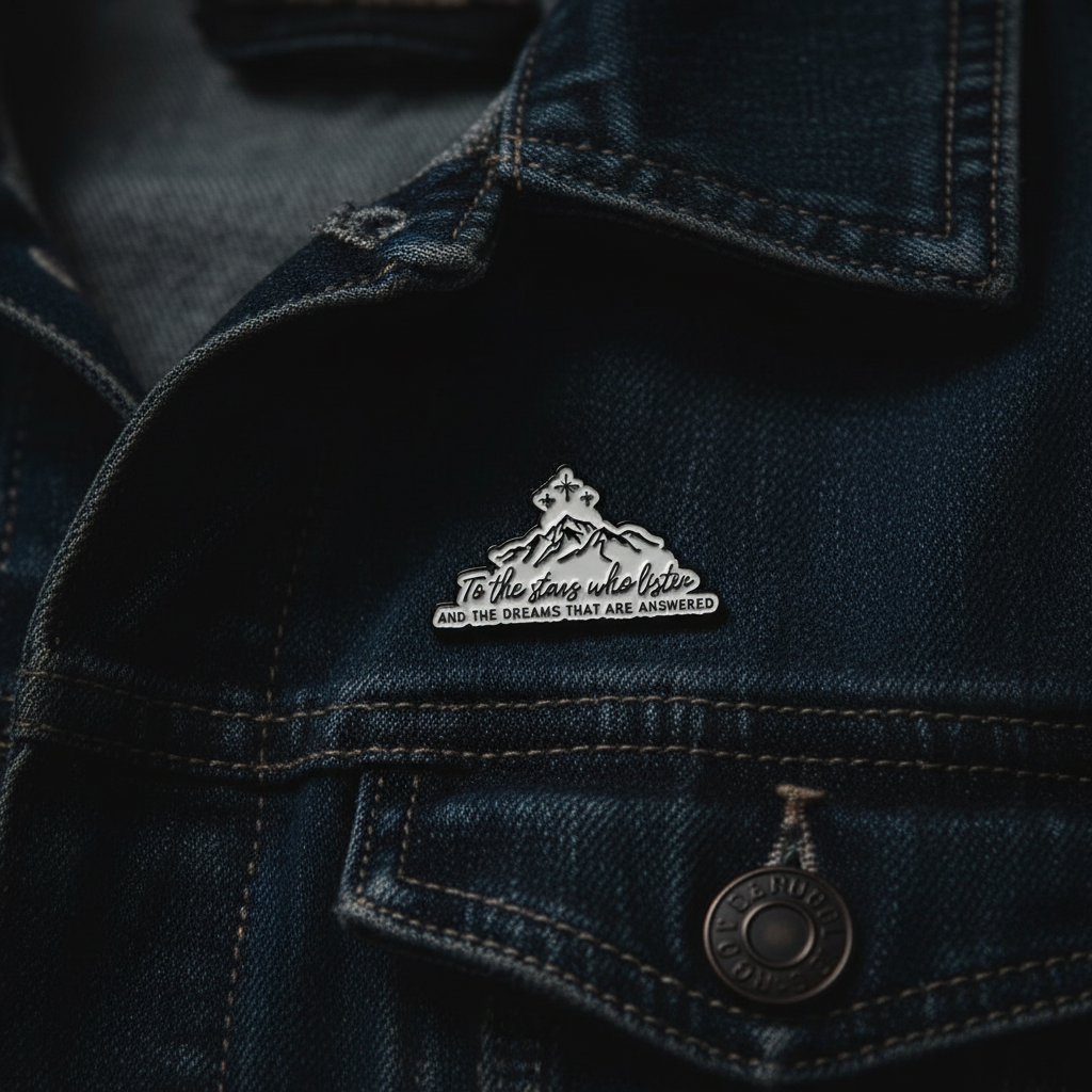 acotar mt remiel enamel pin worn on jacket lapel romantasy pin style for everyday wear