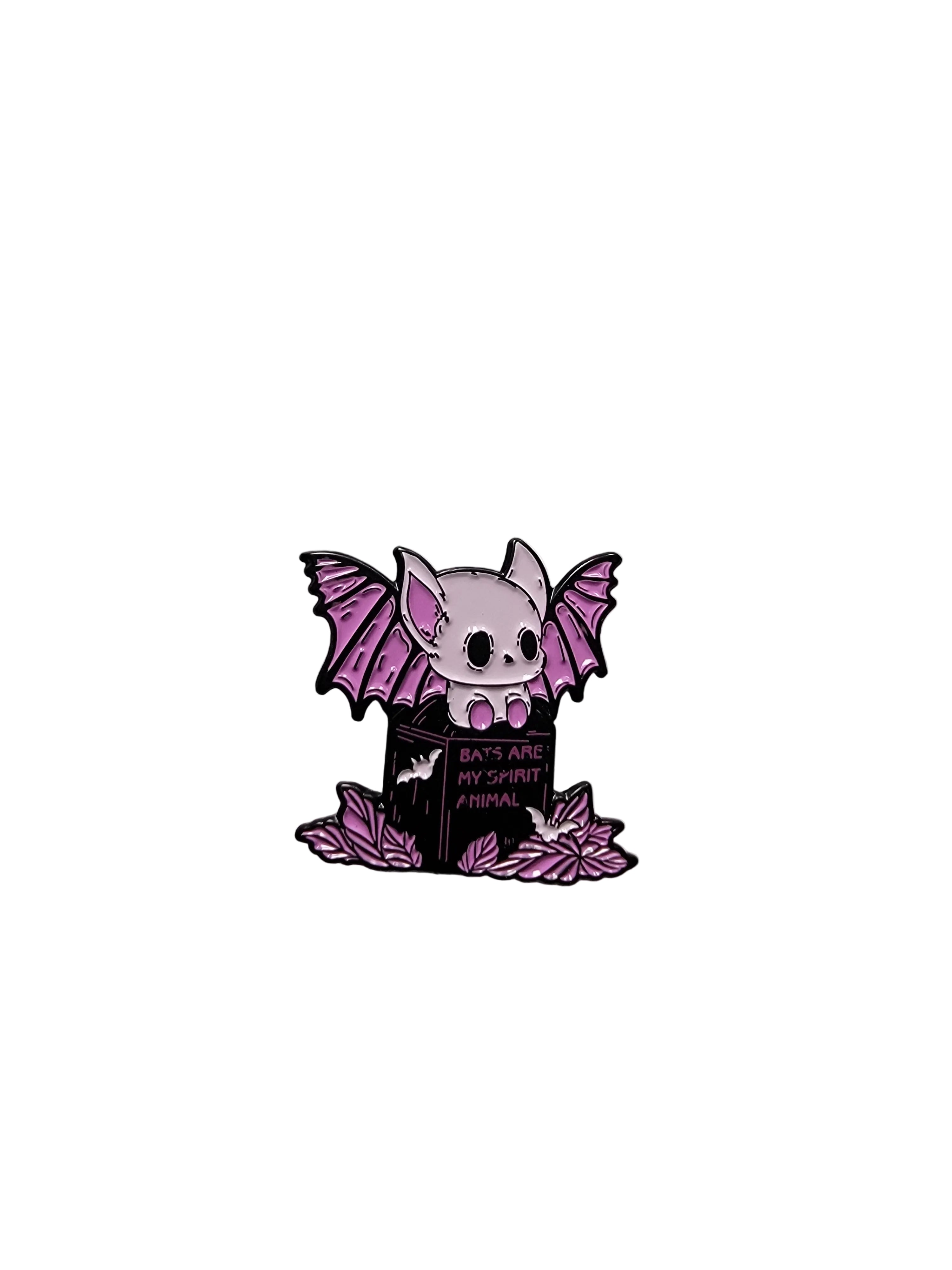 bats are my spirit animal enamel pin featuring a cute bat, goth gift for jackets and bags 