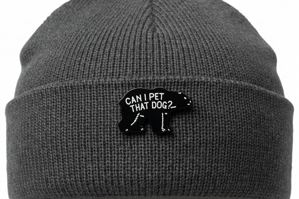 Can I Pet That Dog Meme Enamel Pin - Funny Bear Meme Pin,  Internet Humor Animal Pin, Cute Lapel Pin