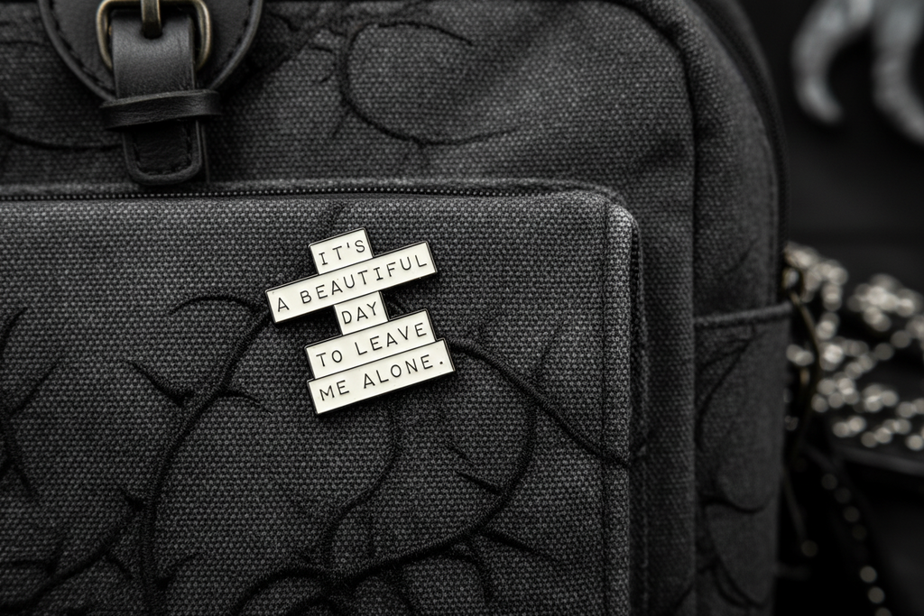 It's A Beautiful Day To Leave Me Alone Enamel Pin - Funny Meme Pin, Introvert Gift, Lapel and Backpack Pin