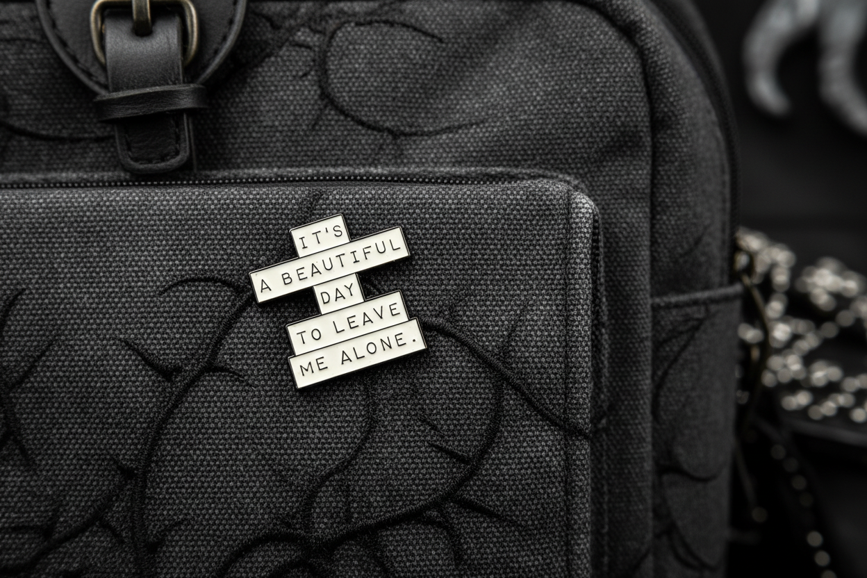 It's A Beautiful Day To Leave Me Alone Enamel Pin - Funny Meme Pin, Introvert Gift, Lapel and Backpack Pin