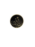 Black and gold geometric design on a white background