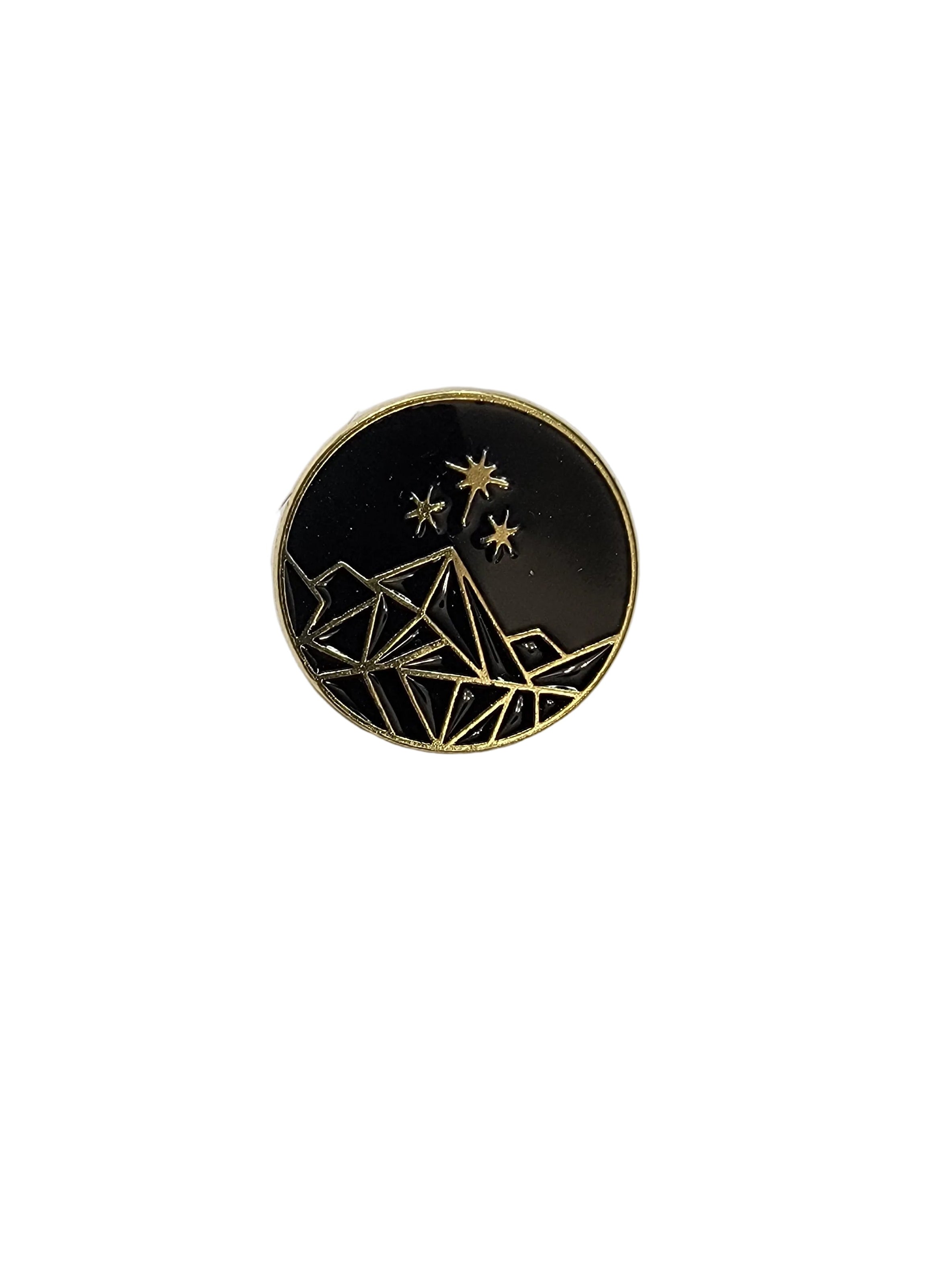 Black and gold geometric design on a white background